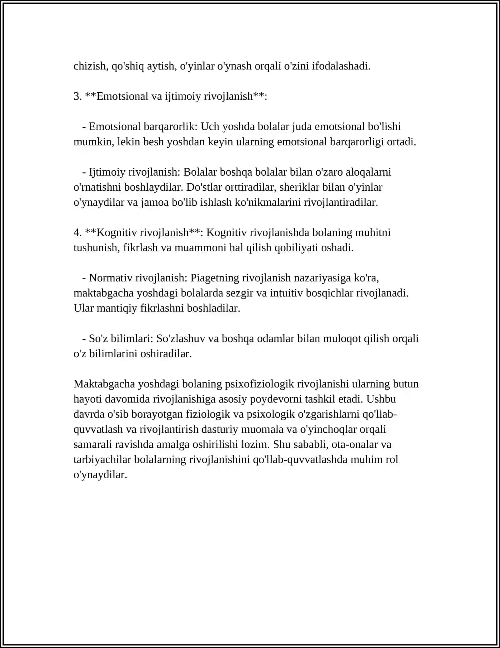 MAKTABGACHA YOSH DAVRIDA PSIXOFIZIOLOGIK TARAQQIYOTNING UMUMIY TAVSIFI 4