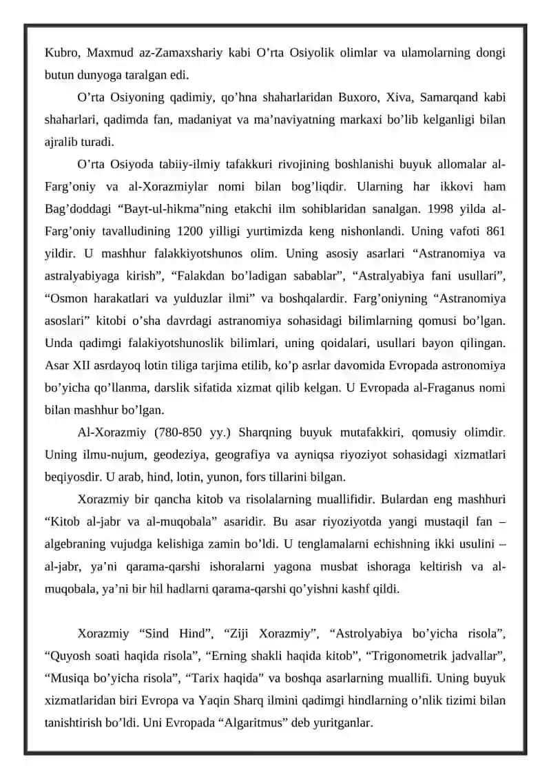 Markaziy osiyo allomalaring bashariyat ilmiy taraqqiyoti 4