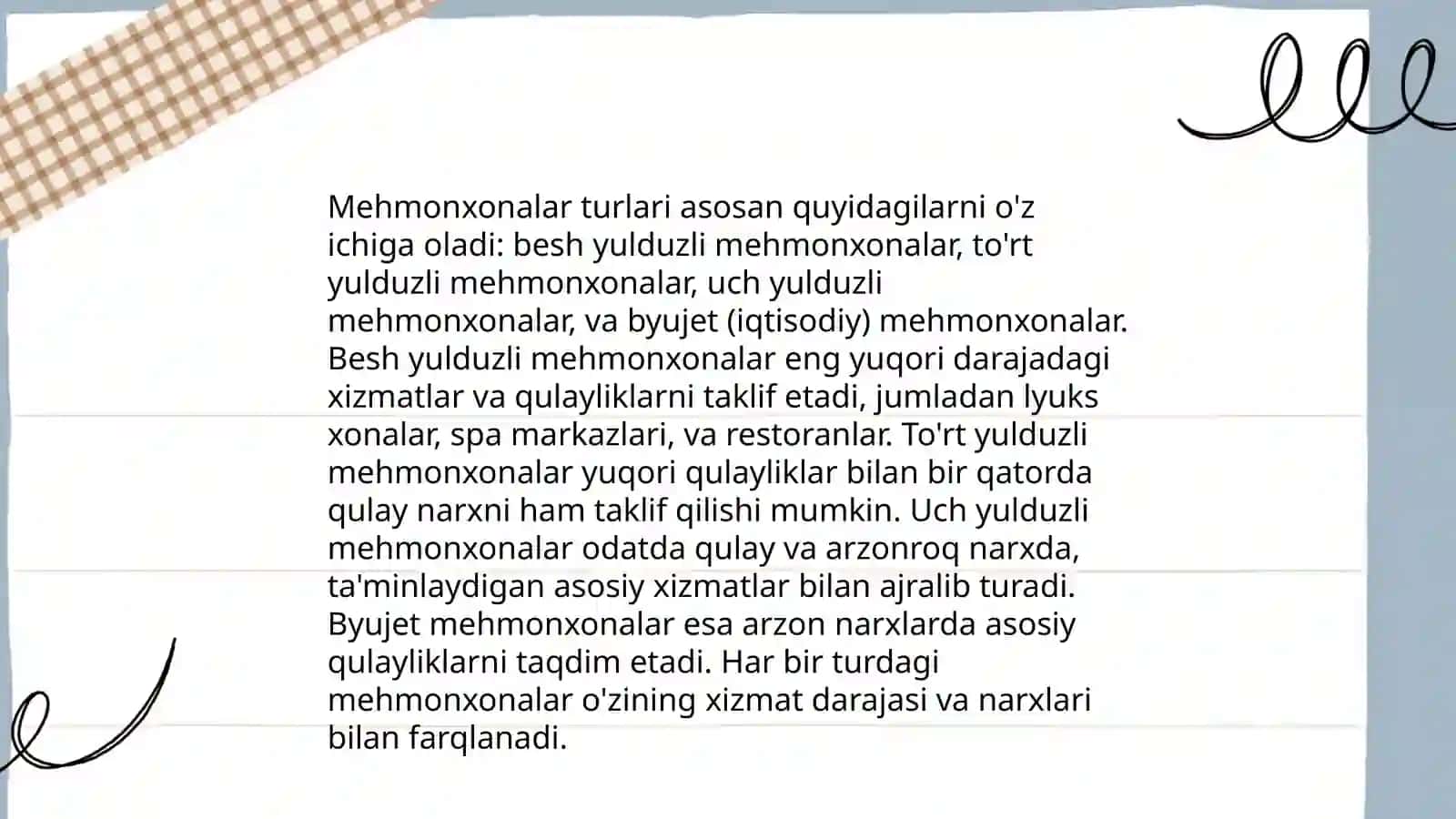 Samarqand shahridagi mehmonxonalar faoliyatini o'rganish 4