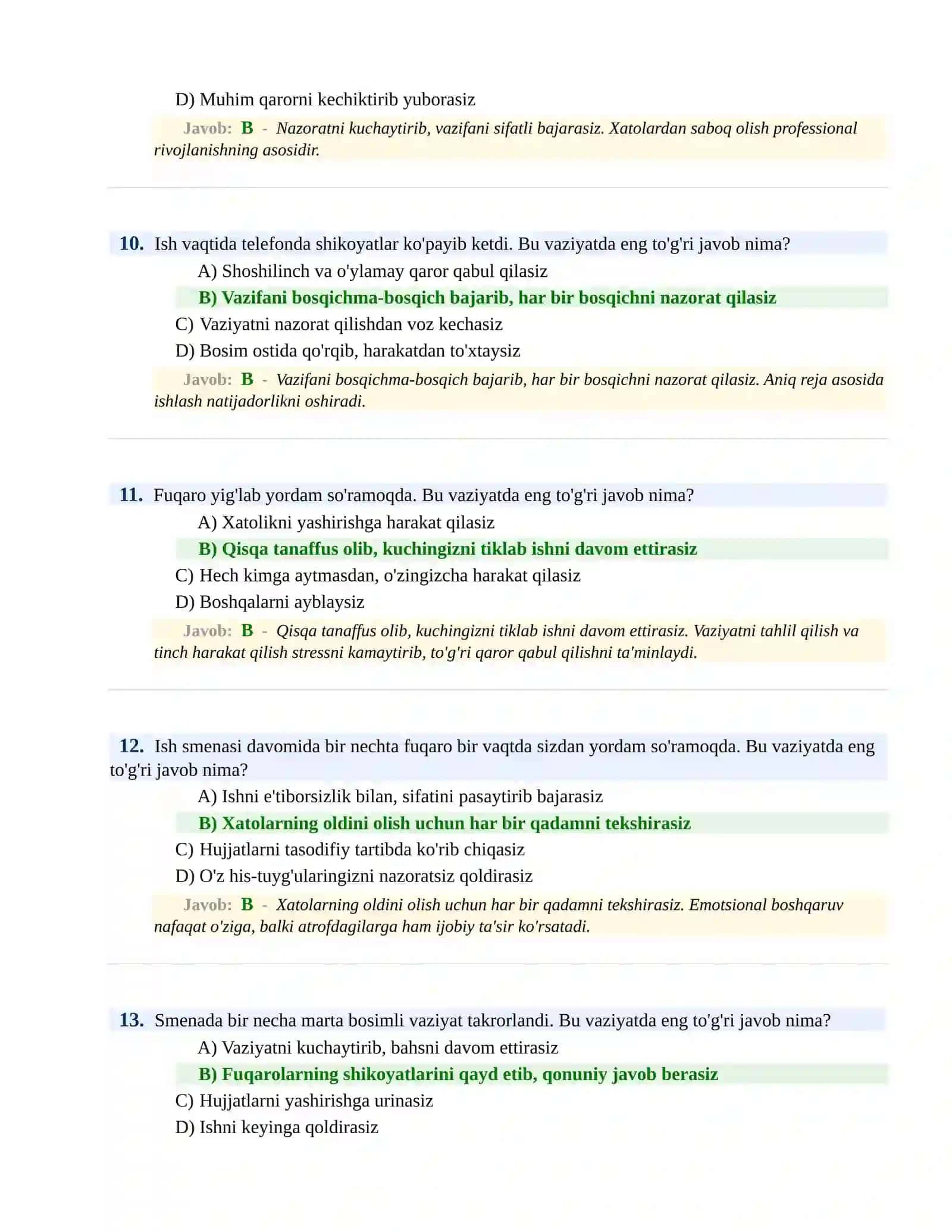BOJXONA XIZMATIGA ISHGA KIRISH PSIXOLOGIK SINOV Testlari 4