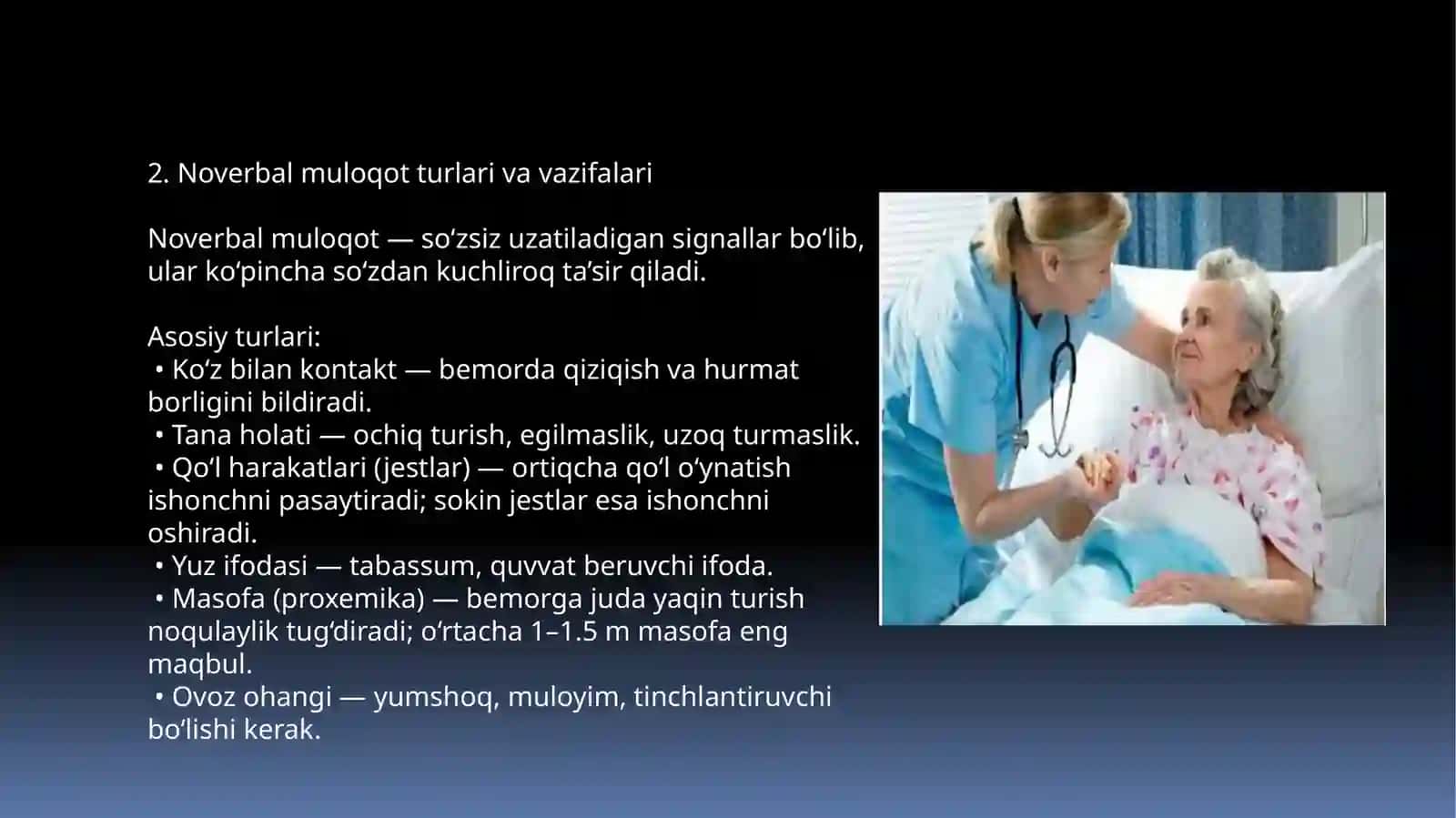 Patsiyent bilan verbal va noverbal muloqot ko'nikmalari 4