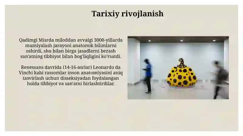 Tibbiyot va san'at: Tarix va rivojlanish 4