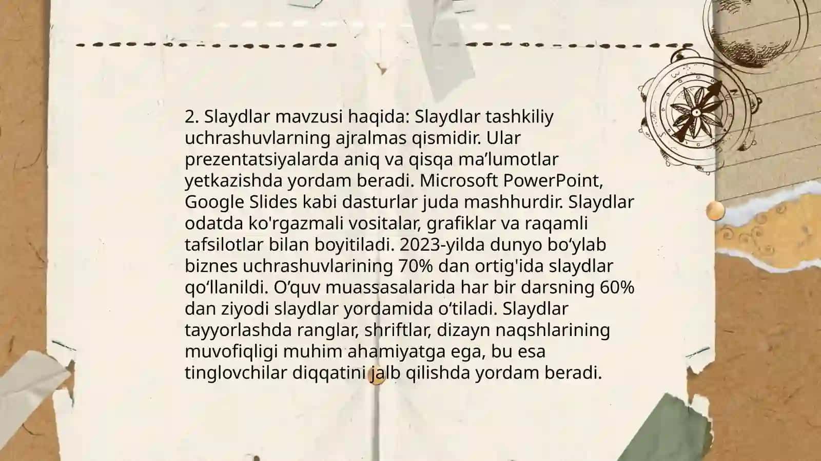 Power Point dasturining asosiy elementlari 4