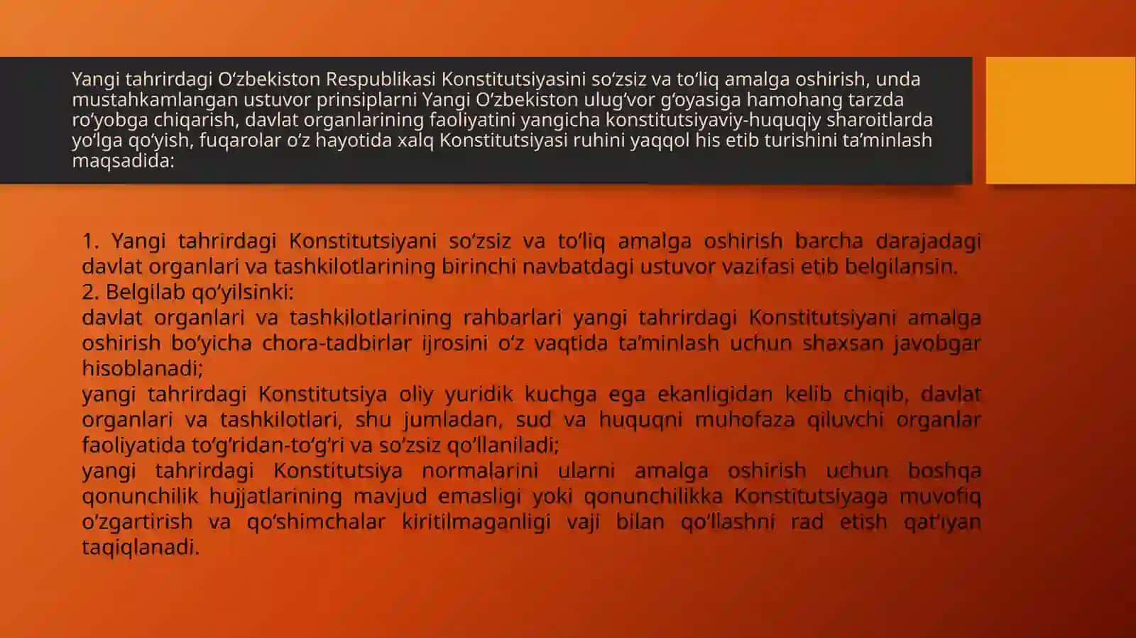Yangitahrirdagi O‘zbekiston Respublikasi Konstitutsiyasifanining maqsadi va vazifalari 4