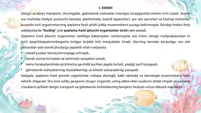 Kema va Inshootlarda Qoplama Hosil Qiluvchi Organizmlar 4