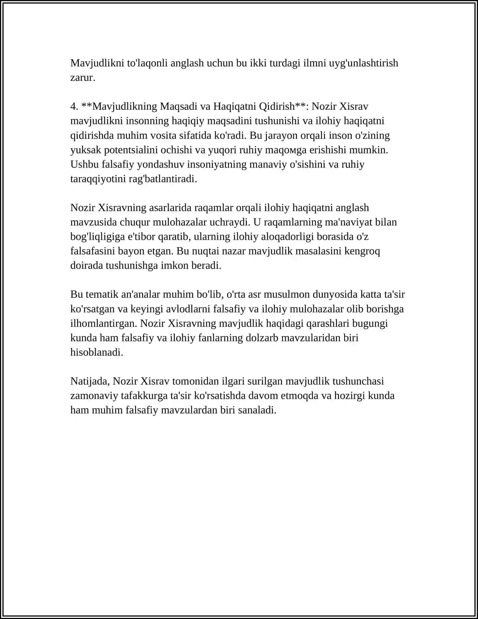 NOZIR XISRAVNING ONTALOGIK QARASHLARI 4