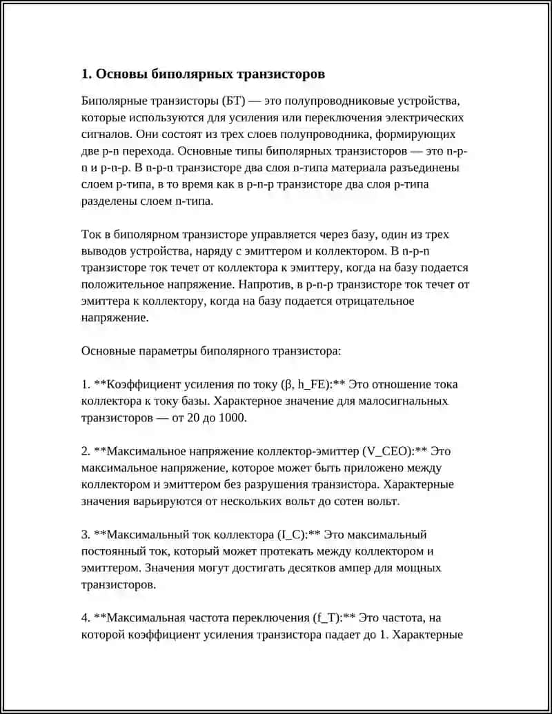 ИЗУЧЕНИЕ И АНАЛИЗ МЕТОДОВ ПОДКЛЮЧЕНИЯ СТРУКТУРЫ ЧАСТОТНЫХ ХАРАКТЕРИСТИК И ЭКВИВАЛЕНТНЫХ СХЕМ БИПОЛЯРНЫХ ТРАНЗИСТОРОВ 4