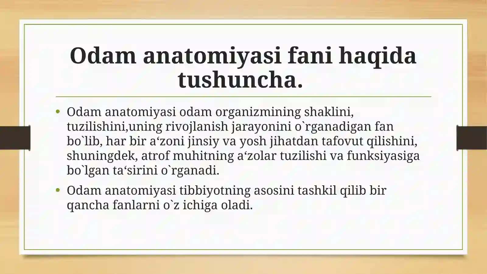 Odamanatomiya fanidan mustaqil ish 4