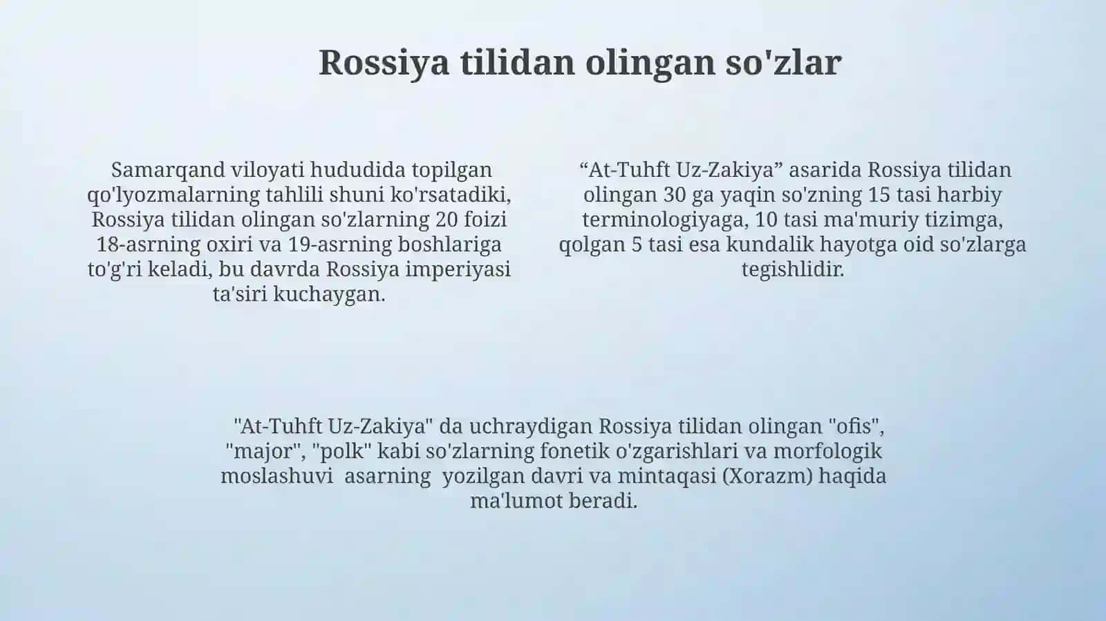 "At-tuhftuz-zakiya"asaridaoʻzlashmaqatlamleksikasi 4