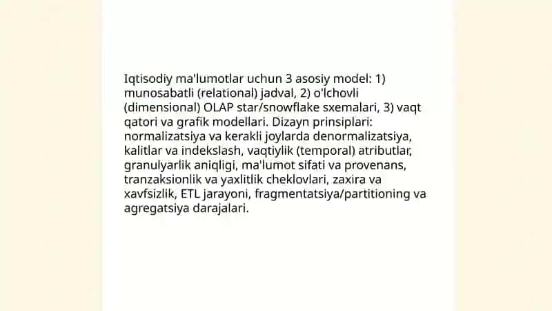 Malumotlar bazalari va ularning iqtisodiy tahlilda qollanilishi 4