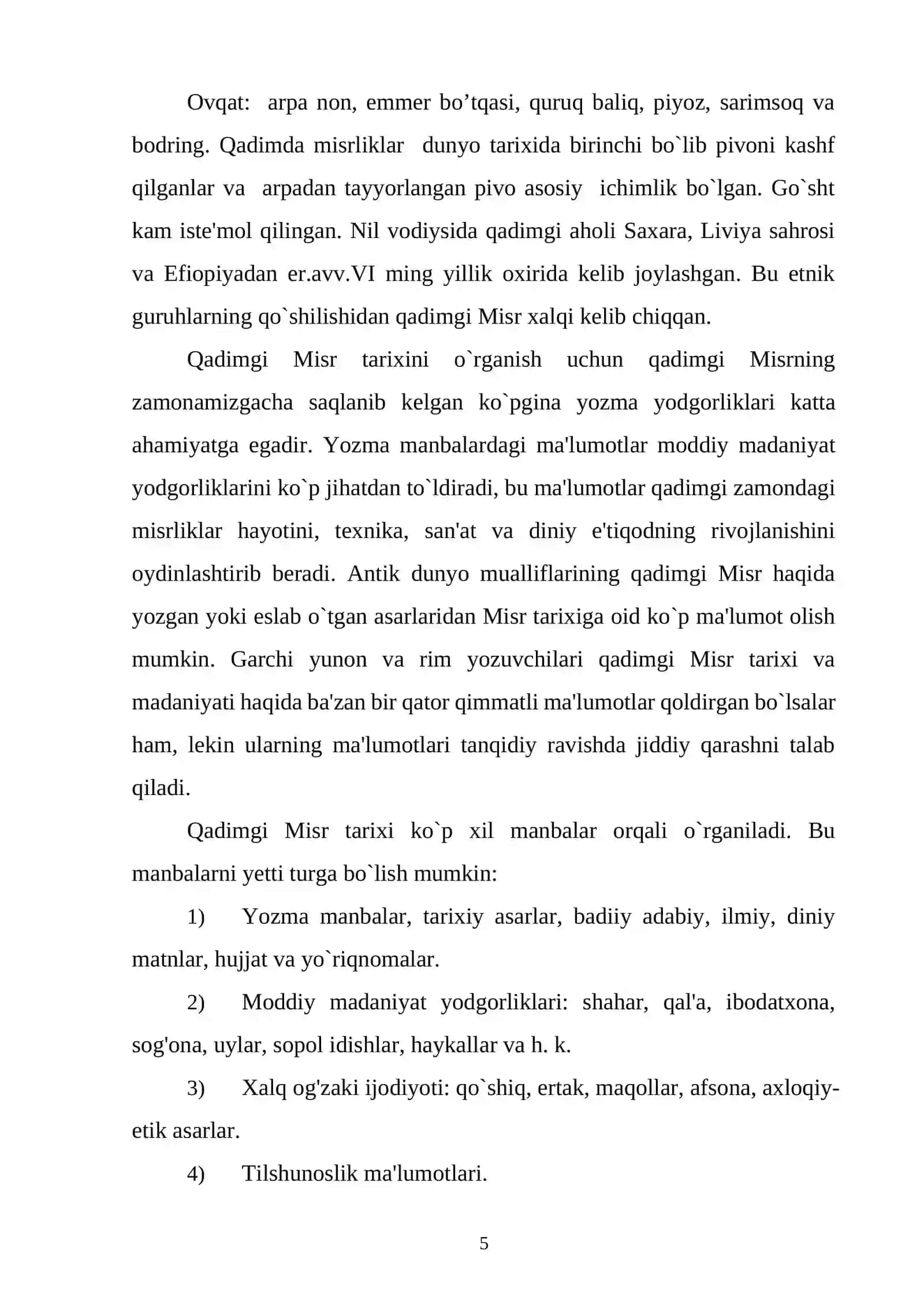 ILK VA QADIMGI MISR PODSHOLIGI 4