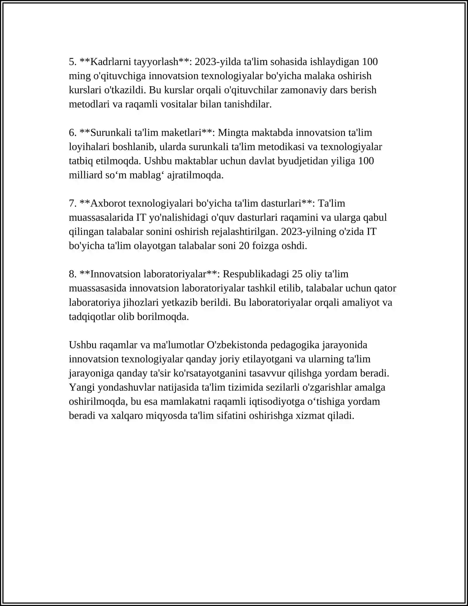 O‘zbekistonda pedagogik texnologiyalar rivojlanishi 4