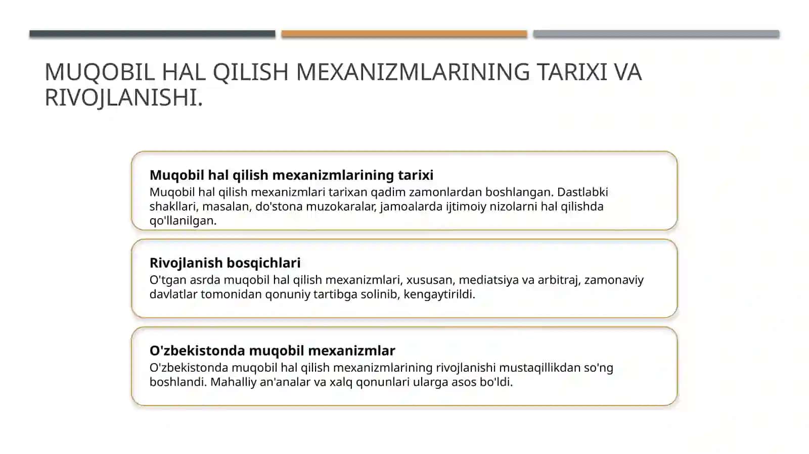 Nizolarni muqobil hal qilish mexanizmlari 4