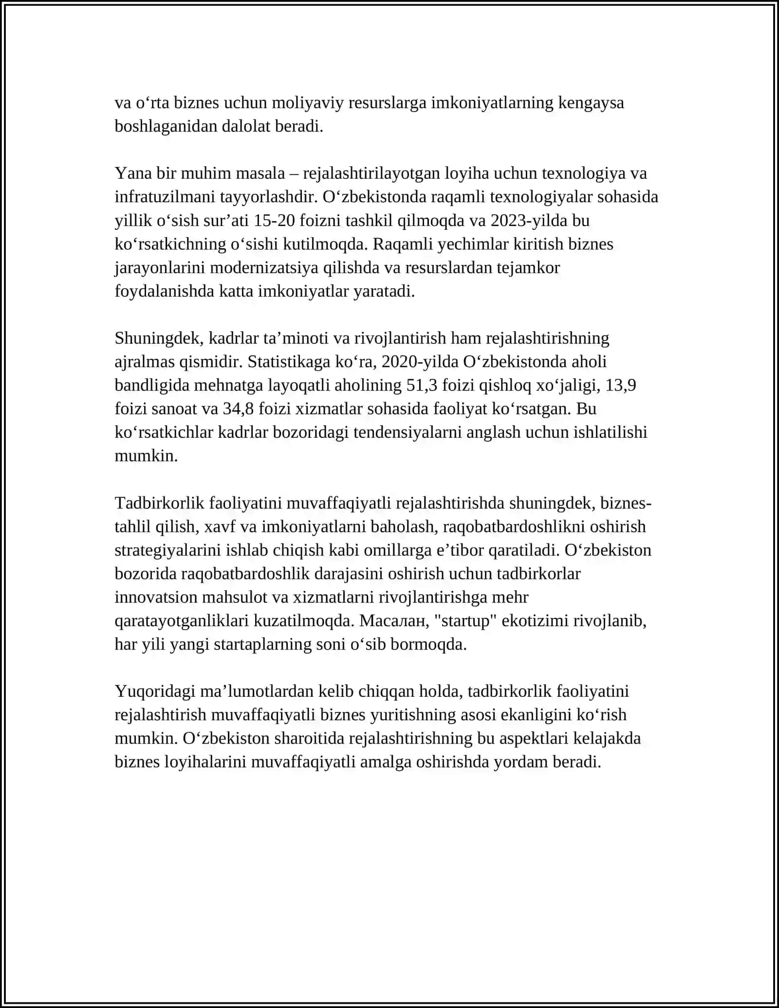 TADBIRKORLIK FAOLIYATI VA TADBIRKORLIK KAPITALI 4