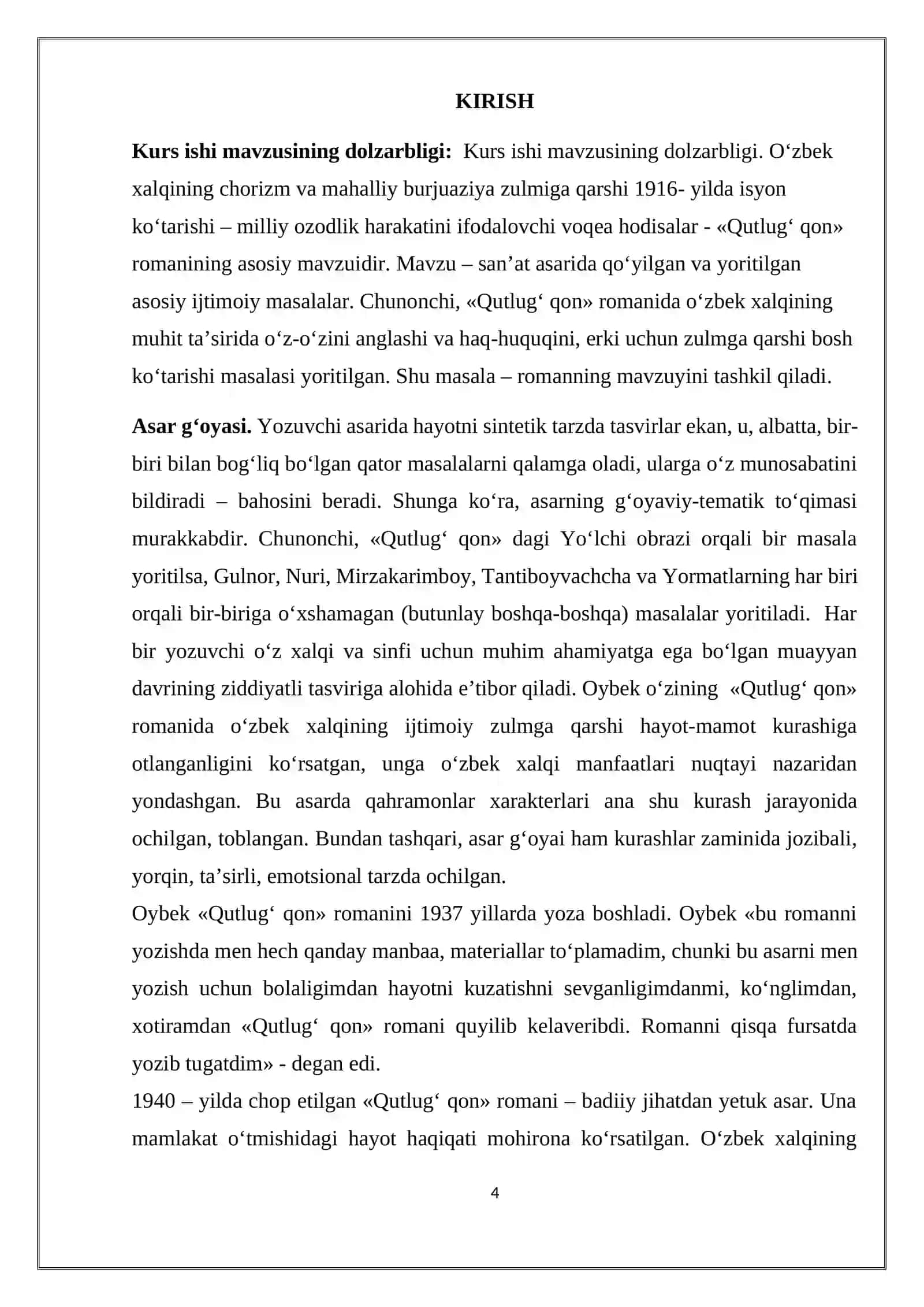 Qutlugʻ qon romanida milliy ozodlik motivlarining badiiy talqini 4