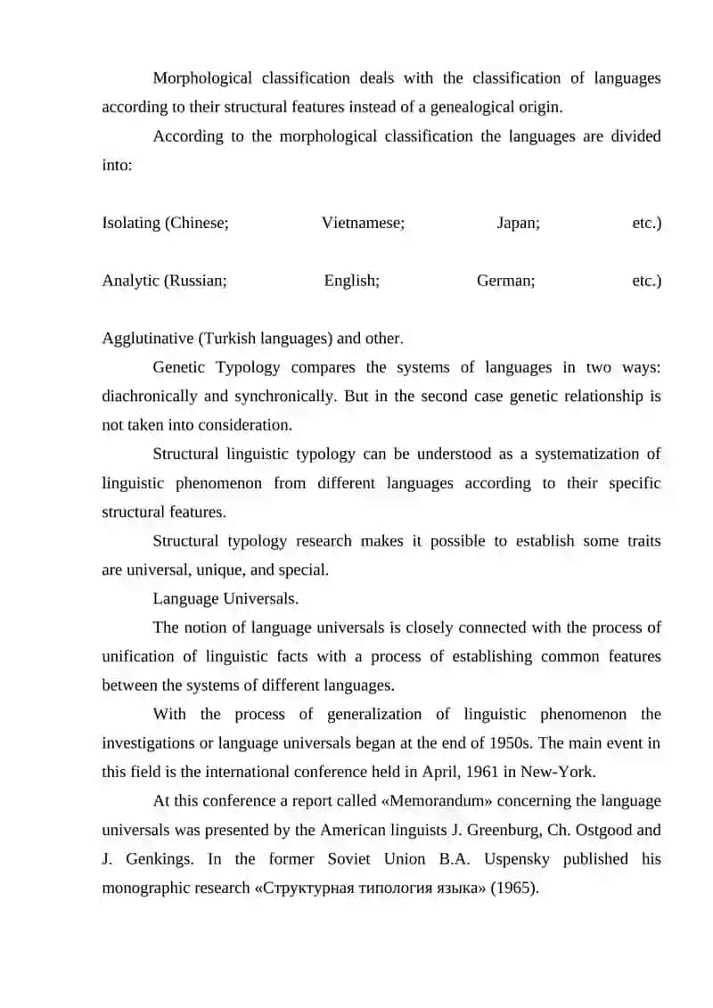 Parts of Comparative Typology 4