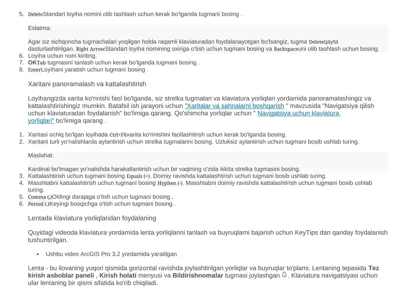 ArcGIS Pro foydalanuvchi interfeysi 4