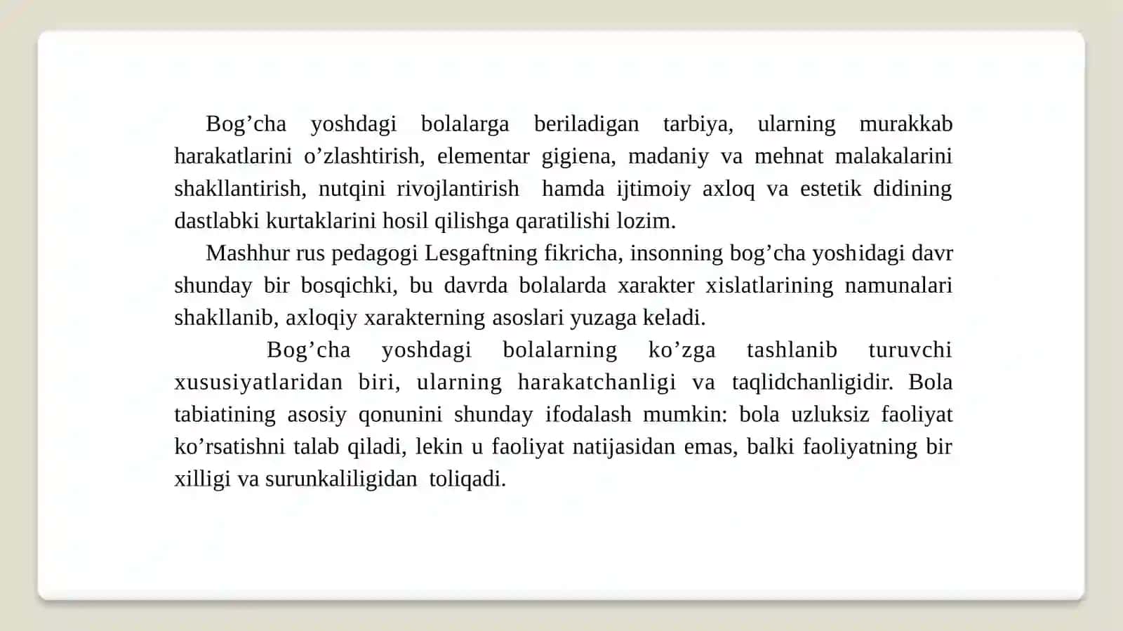 RIVOJLANISH PSIXOLOGIYASI PEDAGOGIKA VA PSIXOLOGIYA SAFAROV BEHRUZ 4