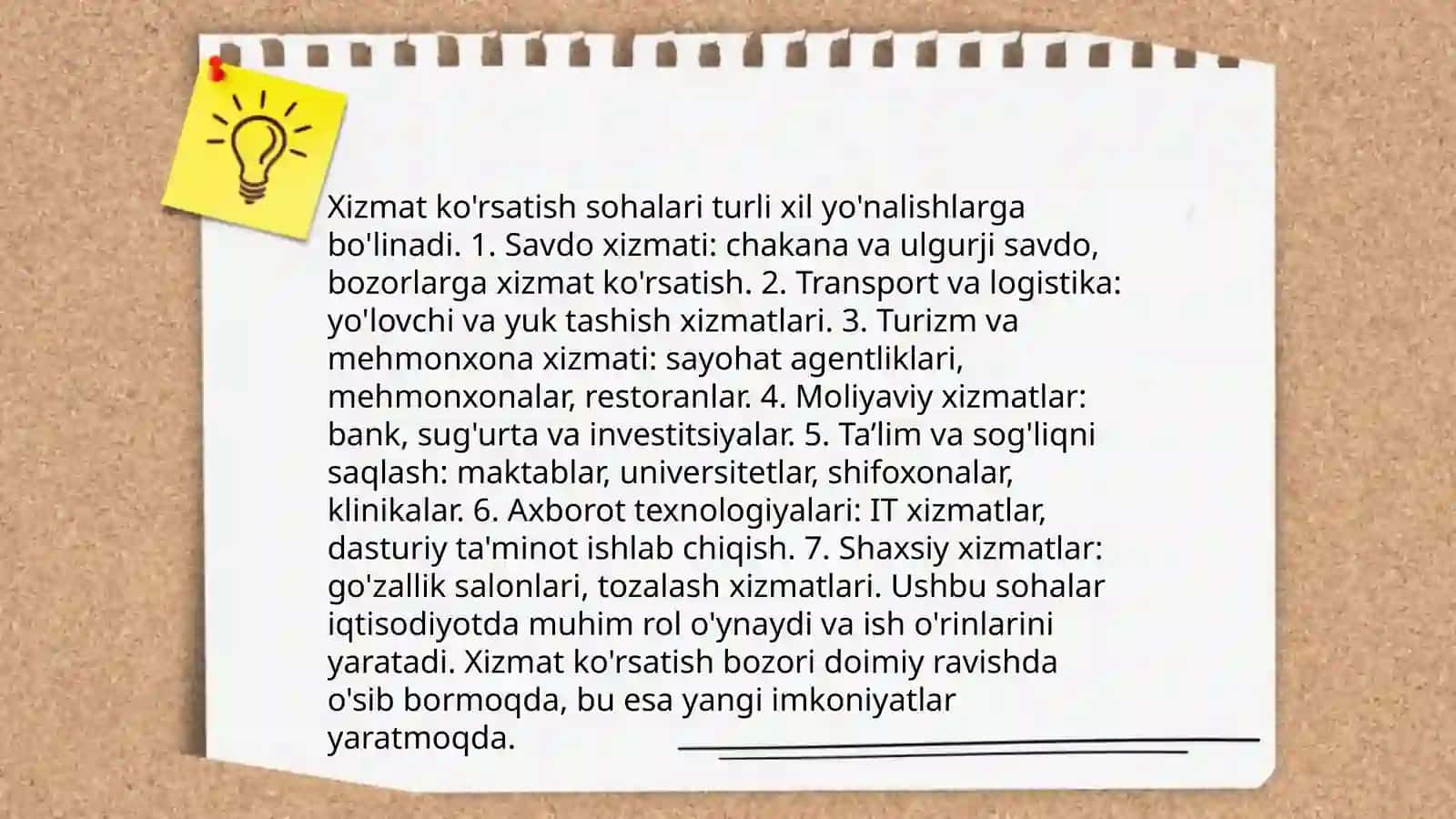 Aholiga xizmat ko'rsatish sohalari geografiyasi 4