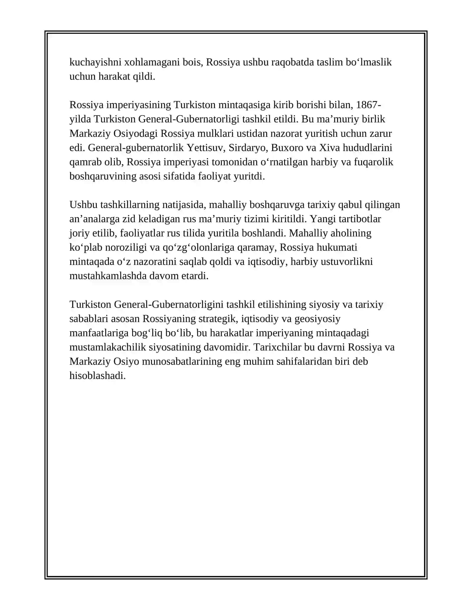 TURKISTON GENERAL GUBERNATORLIGINING TASHKIL ETILISHI VA UNING MAʼMURIY TUZILISHI 4