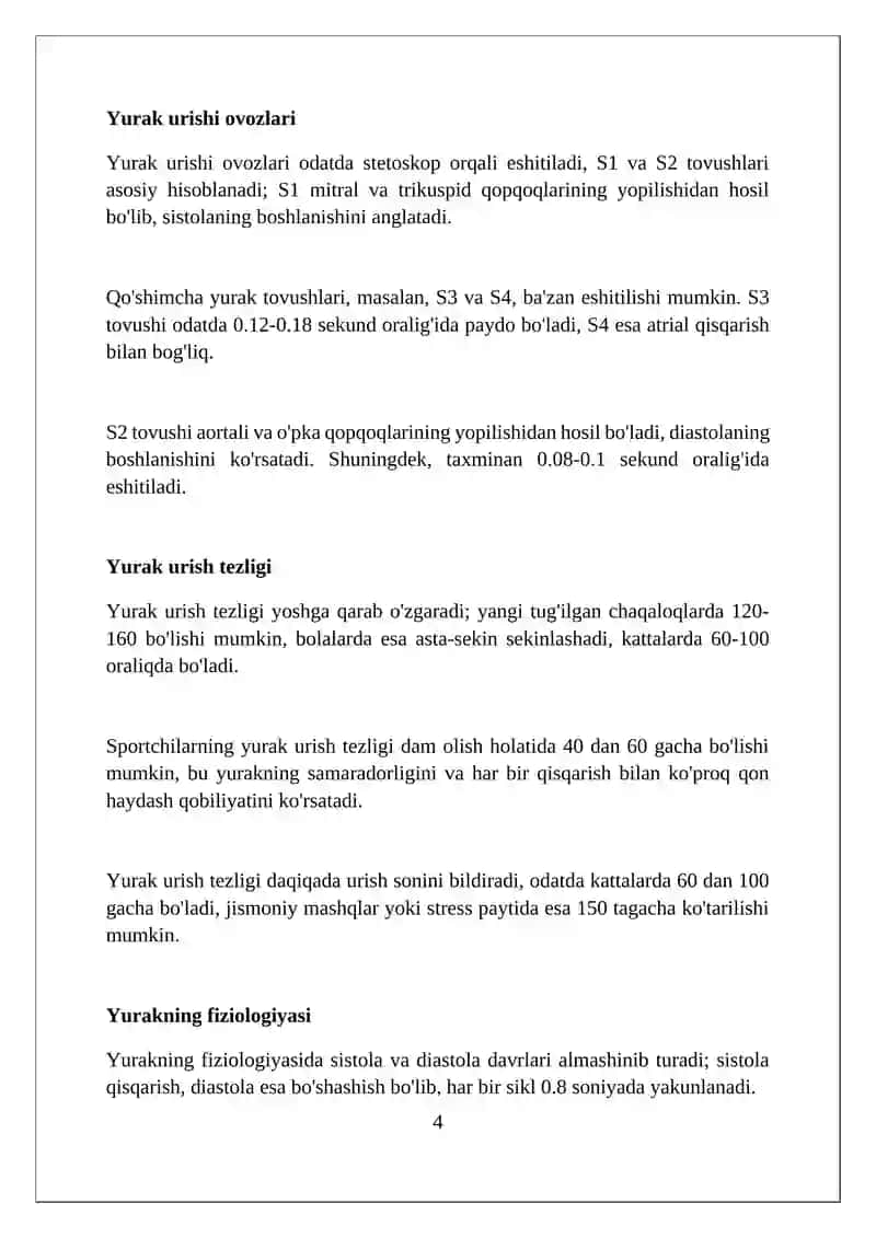 Yurak urishi 4