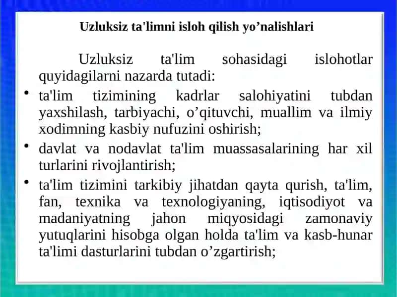 Prezident I.A.Karimov asarlarida ta’lim tizimini isloh qilish masalalari 4