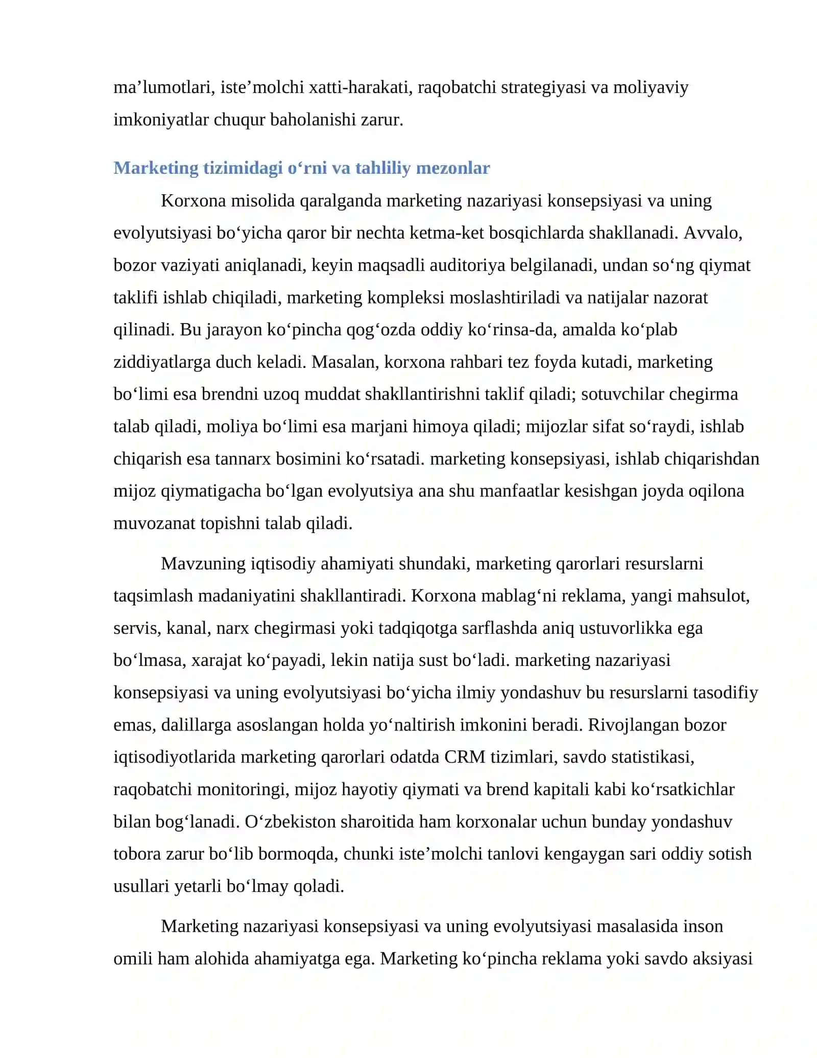 Marketing nazariyasi konsepsiyasi va uning evolyutsiyasi 4