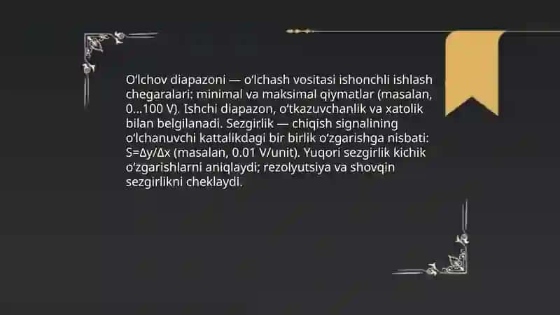 O‘lchash vositalarining metrologik xarakteristikalari 4