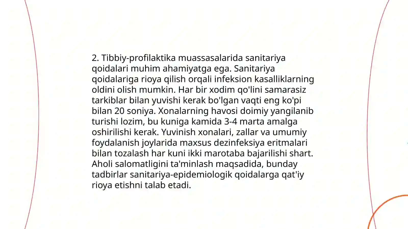 Tish profilaktikasi tibbiy-profilaktika muassasalarida sanitariya-gigiyena rejimi 4