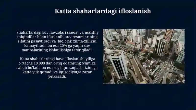 Yirik shaharlardagi muammolar va ularning yechimlari 4
