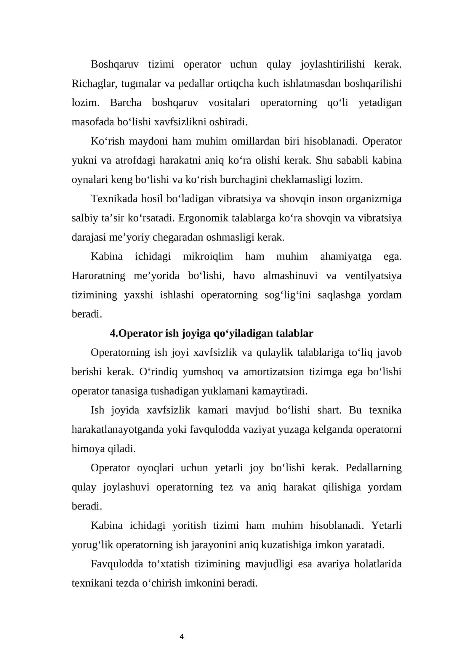 Teleskopik yuklagichlarda ergonomik xavfsizlik talablari va ularni aniqlash 4