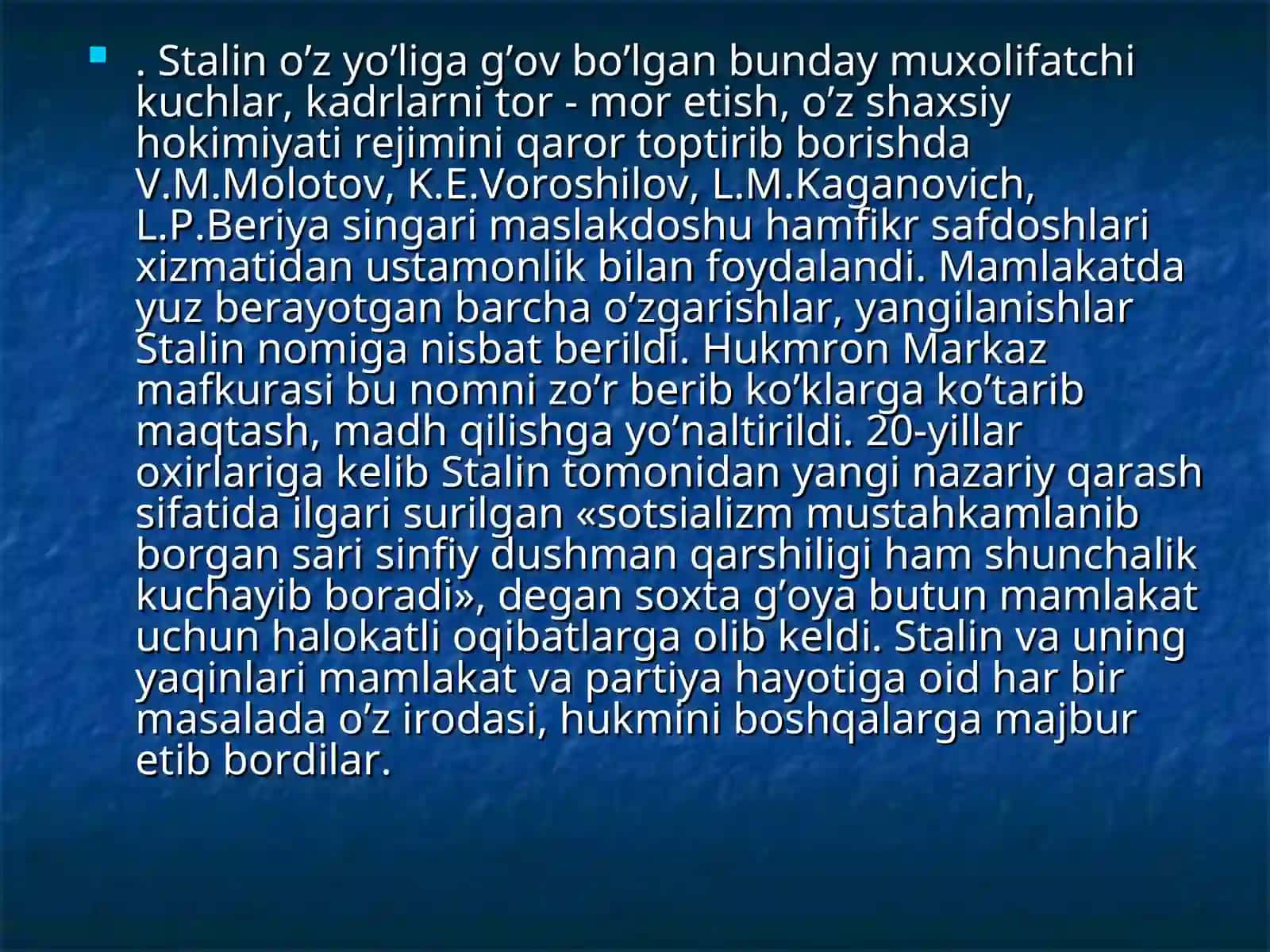 Qatag`onlik va jamoatlashtirish siyosati va uning fojeaviy oqibatlari 4