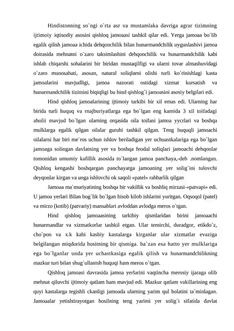 Hindistonning ijtimoiy-iqtisodiy ahvoli va davlat to`zumi 4