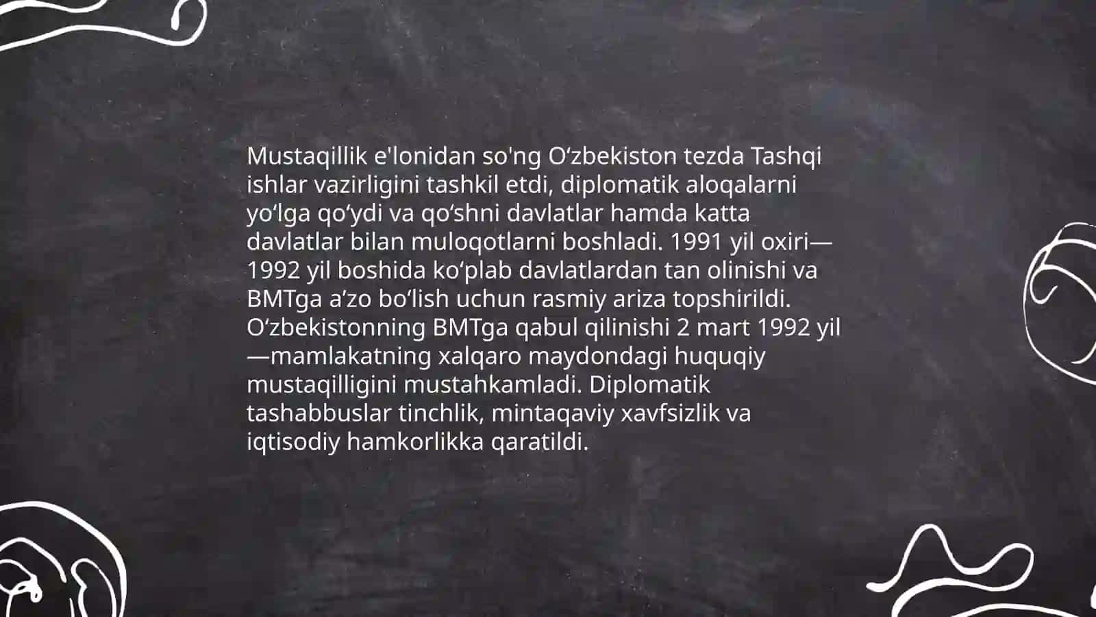 Mustaqil O'zbekistonning BMT ga qabul qilinishi va uning tarixiy ahamiyati 4
