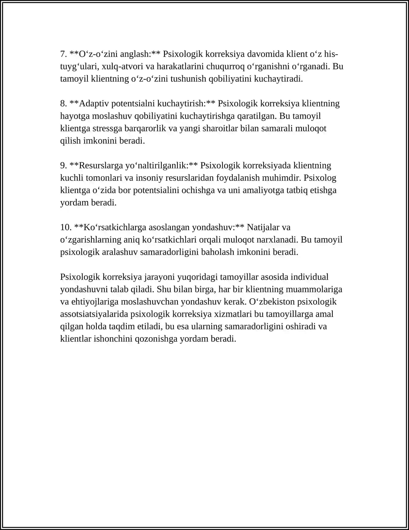 PSIXOLOGIK KORREKSIYANING TAMOYILLARI VA UNI TASHKIL ETISH 4