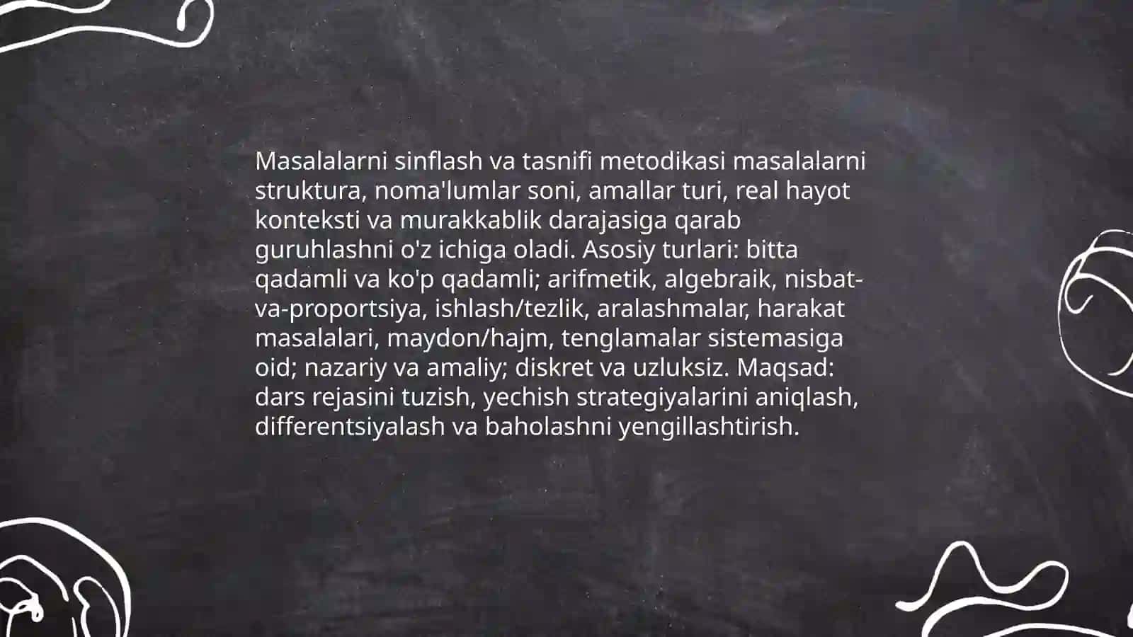 Matnli masalalar ustida ishlash metodikasi 4