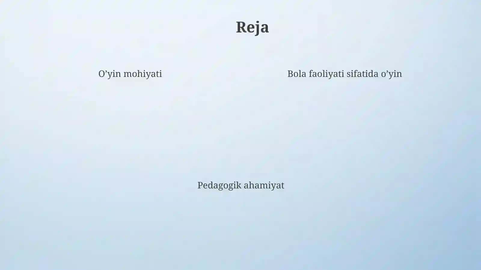 MTTda o’yin faoliyati, o’yinning bola faoliyati sifatidagi mohiyati va o’ziga xosligi 4