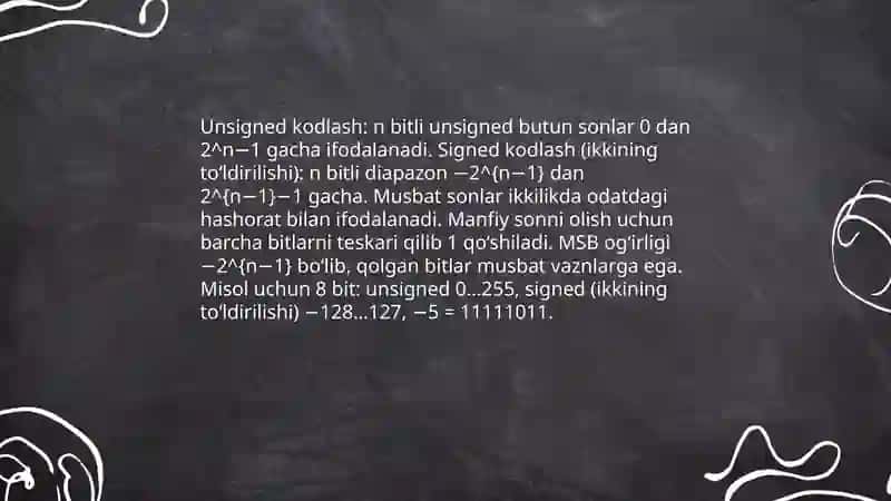 Ma'lumotlarni ikkilik sanoq sistemasida kodlash vs dekodlash 4