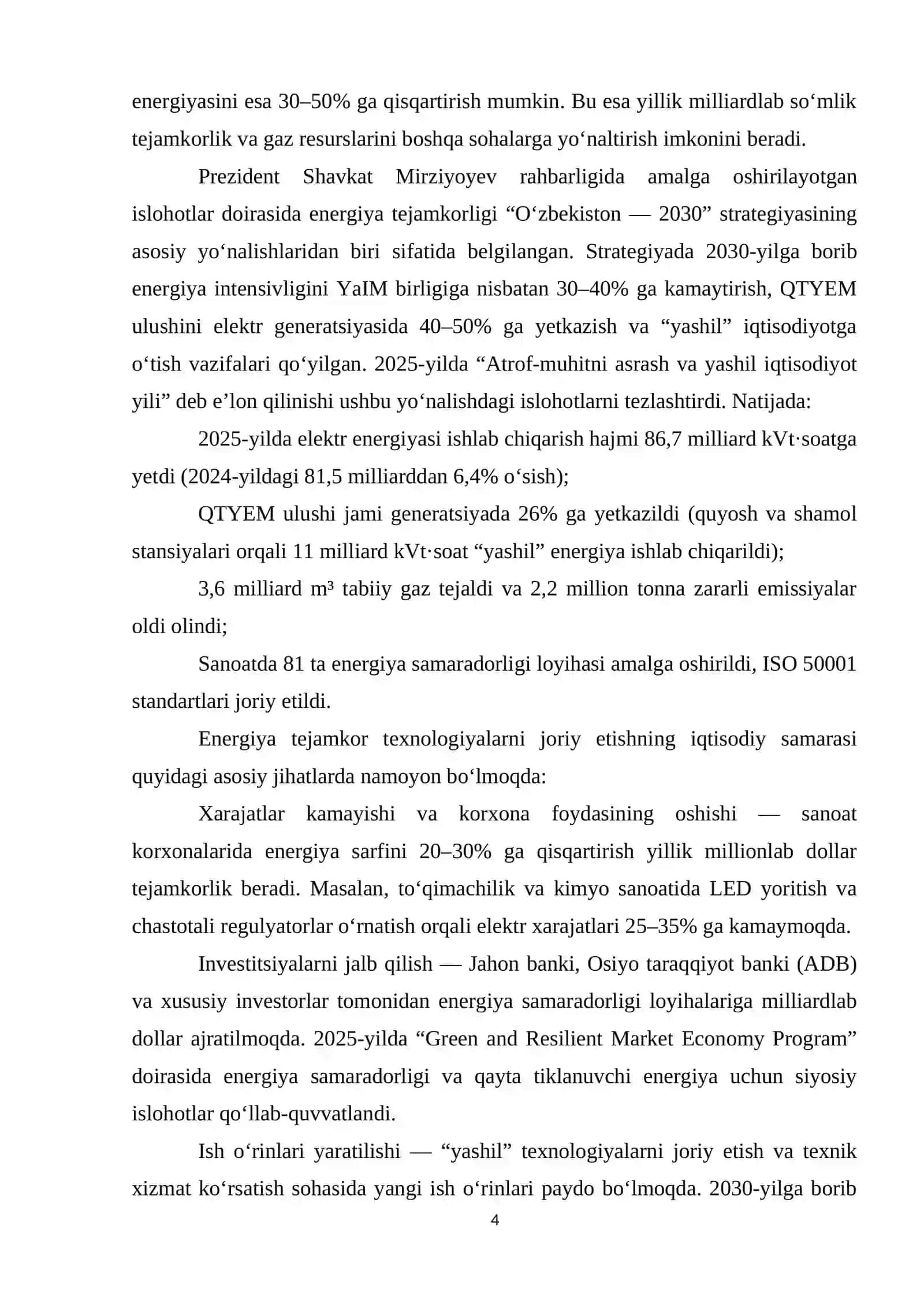 Energiya tejamkor texnologiyalarni joriy etishning iqtisodiy samarasi 4