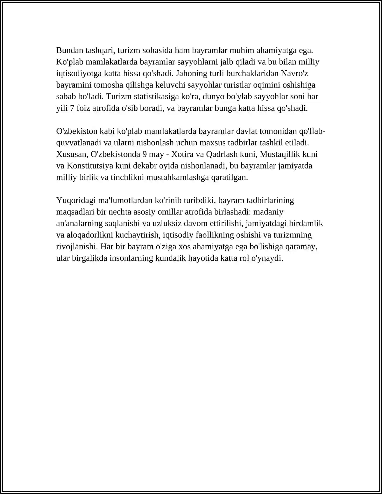 MUSIQA MASHĞULOTLAR REJASIDA BAYRAM TADBIRLARI STSENARIYASINI ISHLAB CHIQISH VA OʻTKAZISHGA QOʻYILADIGAN TALABLAR 4