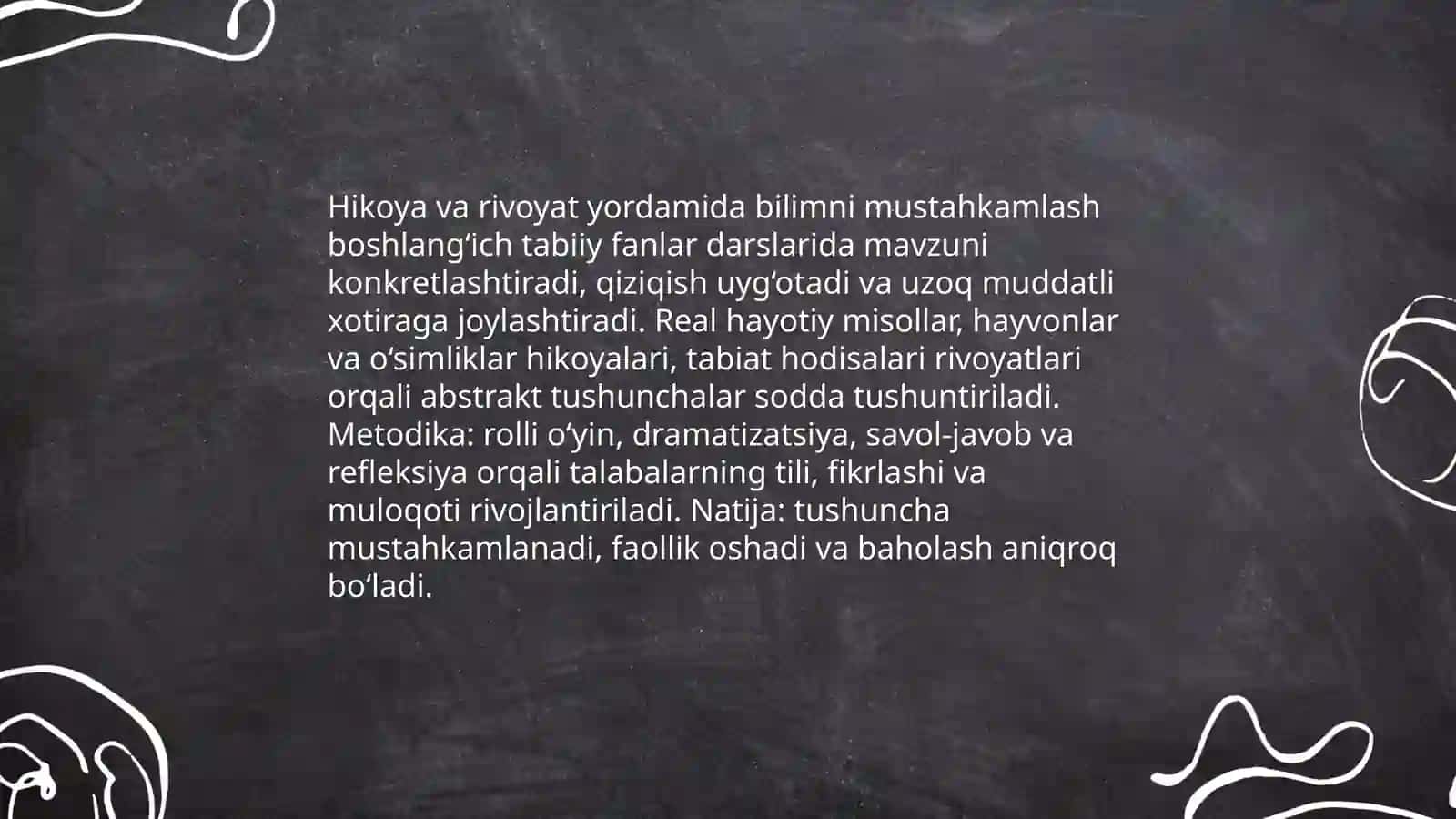 Boshlang‘ich ta’lim tabiiy fanlar darslarida og‘zaki metodlardan foydalanish va ularning ahamiyati 4