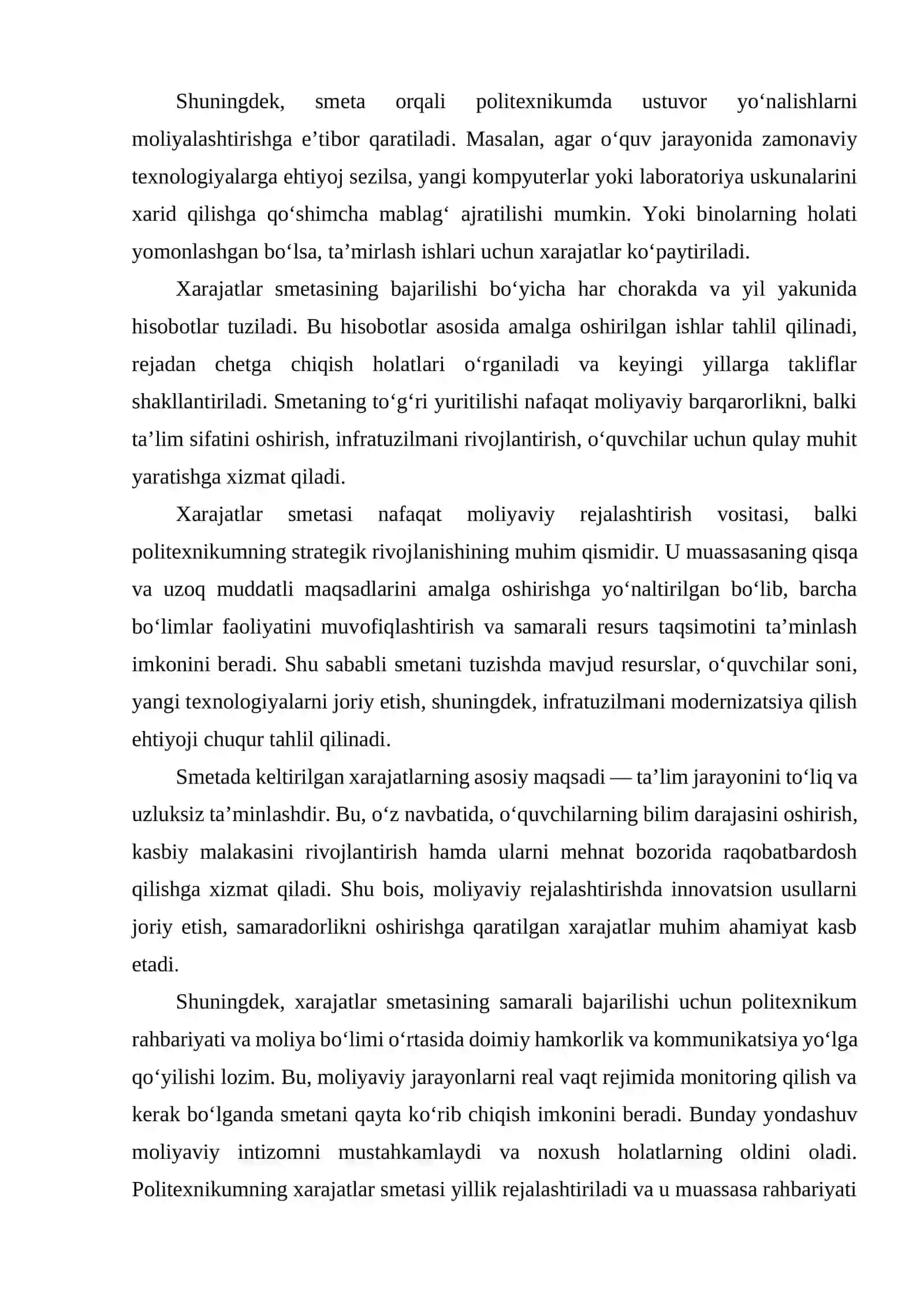 Politexnikumning buxgalteriya hisobini tashkil etishning me’yoriy- huquqiy asoslari 4