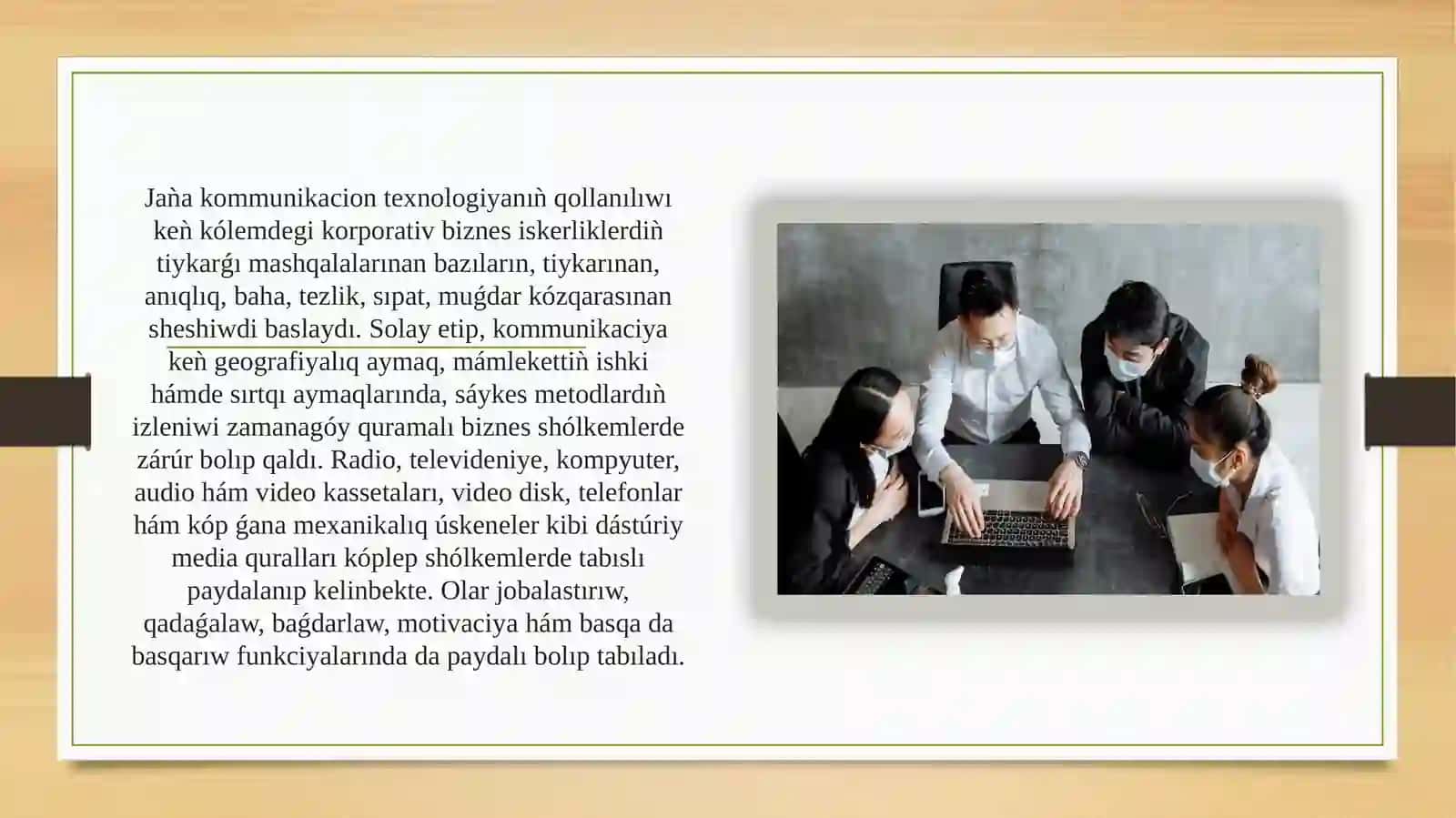 Kommunikaciya túrleri. Telekonferenciya hám videokonferenciya 4