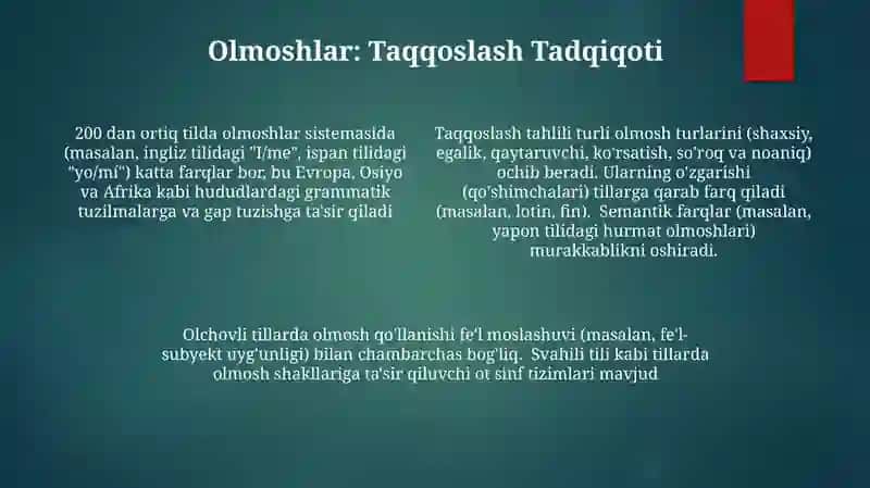 Turli tillarda soʻz turkumlari 4