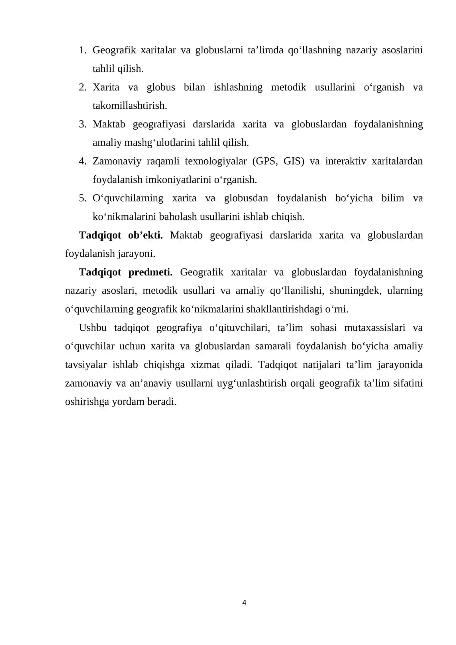 Geografiya va Tabiiy fan o’itish metodikasi 4