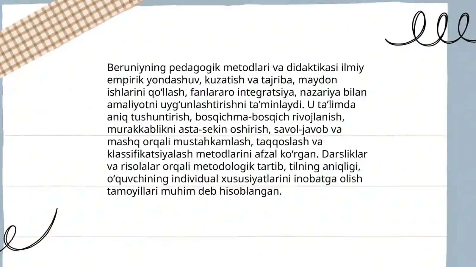 Abu Rayhon Beruniyning pedagogik qarashlari 4