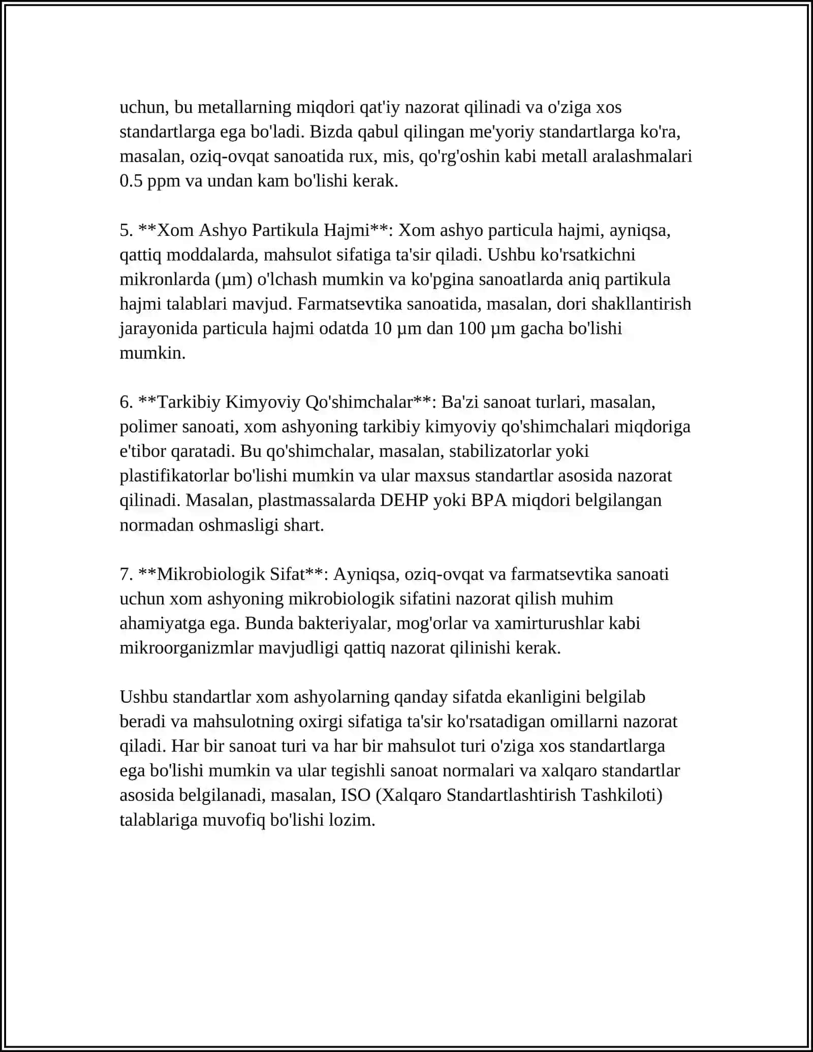 XOM IPAKNING SIFATINI BELGILOVCHI STANDARTLAR 4