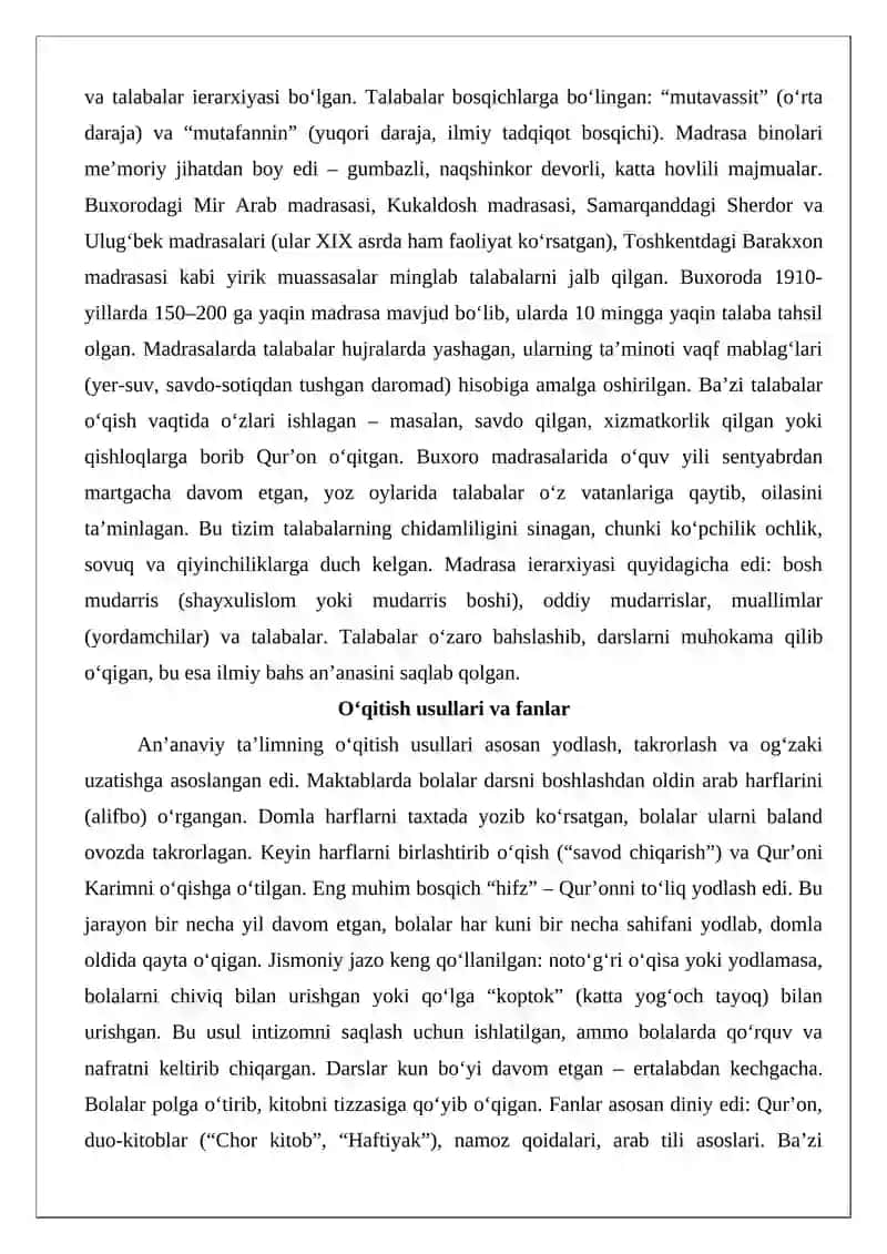 XIX asr oxiri va XX asr boshlarida ta’lim(Turkiston) 4