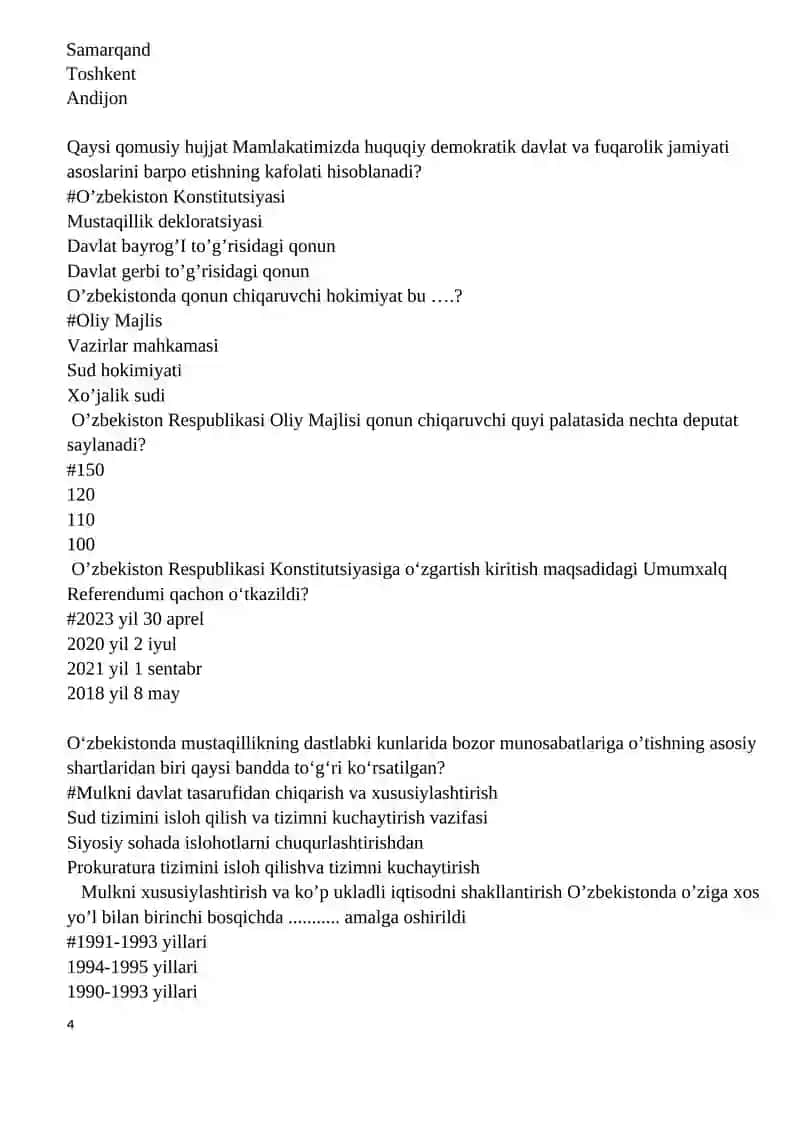O’zbеkiston Rеspublikasining Davlat mustaqilligi to’g’risida 4