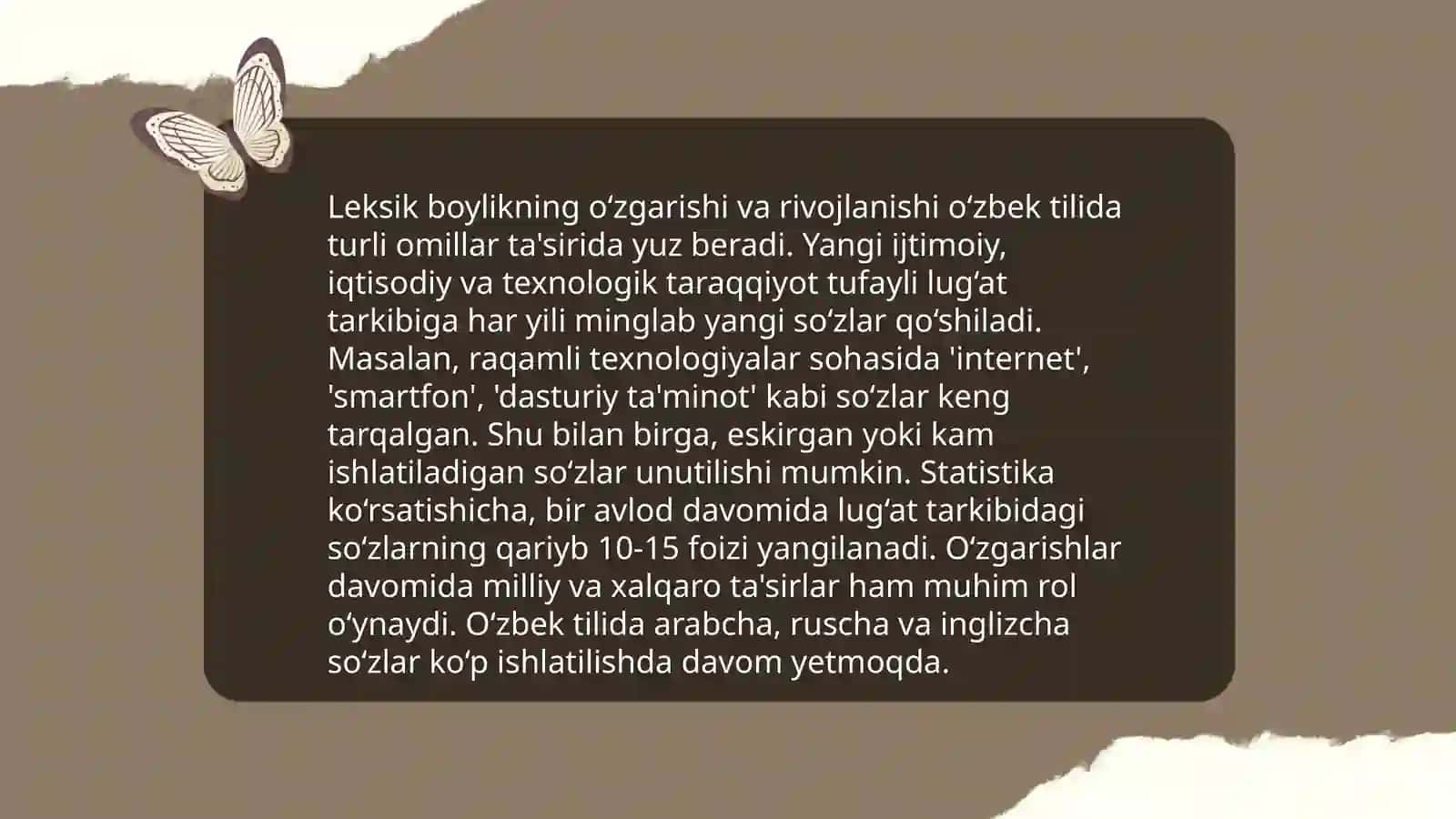 Oʻzbek tili leksikasining boyish manbalari 4